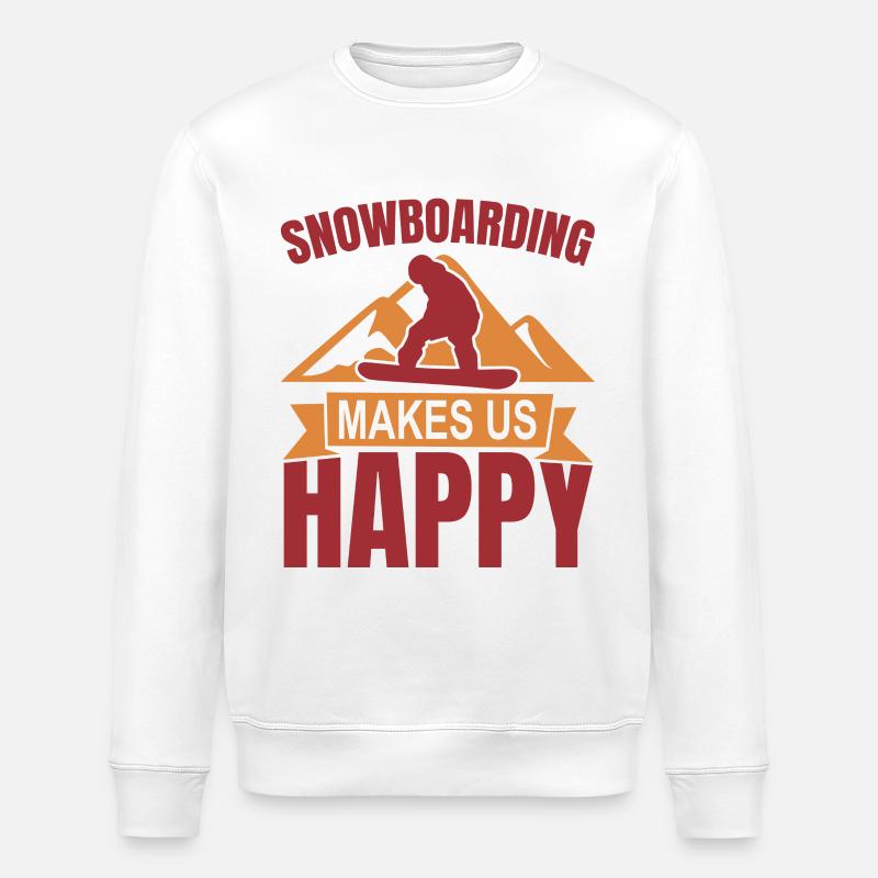 Le snowboard nous rend heureux - Sweat bio ROLLER Stanley/Stella Unisexe - blanc