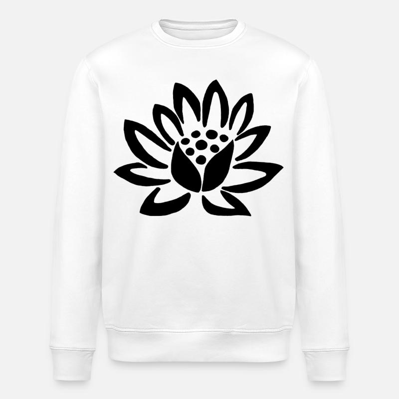 Lotus noir et la nature - Sweat bio ROLLER Stanley/Stella Unisexe - blanc