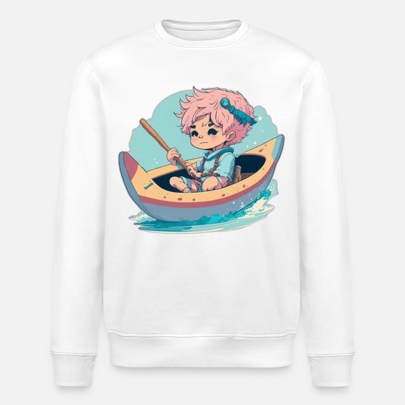 Garçon dans le canoë - Sweat bio ROLLER Stanley/Stella Unisexe - blanc