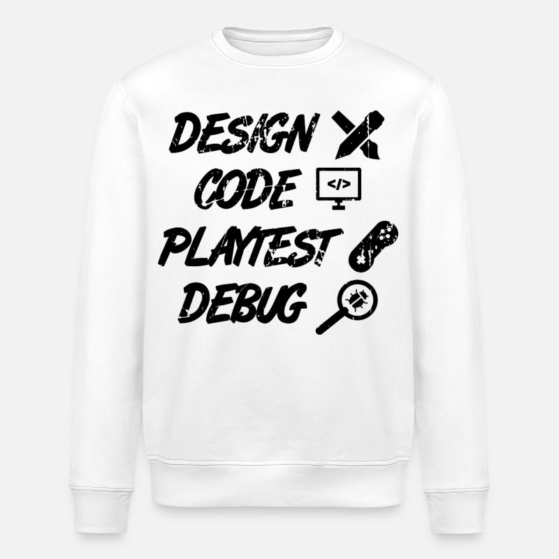 Design Code Playtest Debug - Stanley/Stella ROLLER Unisex Organic Sweatshirt - white
