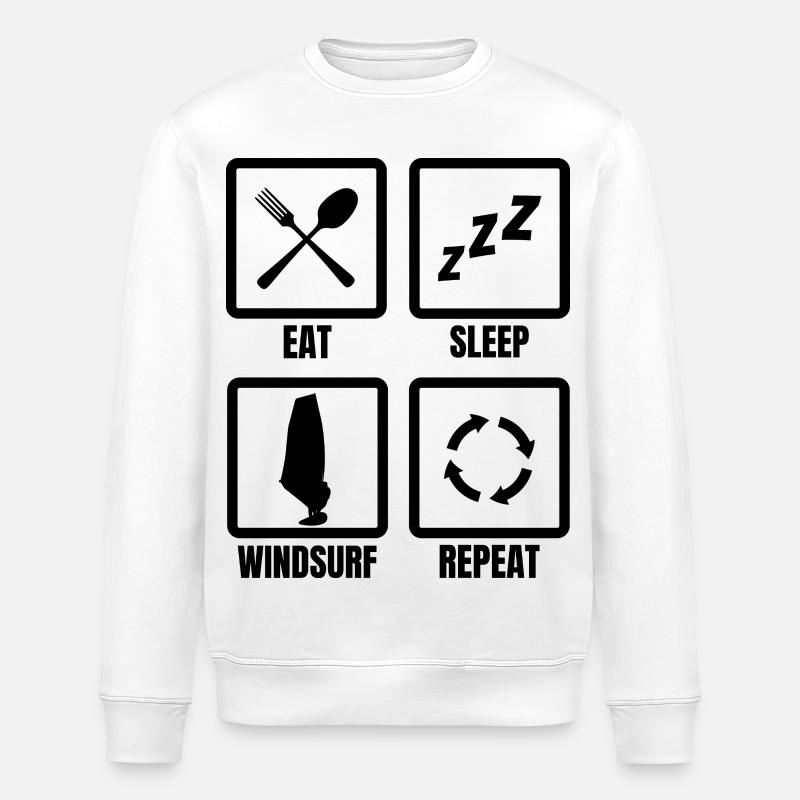 Windsurfer Routine - Stanley/Stella ROLLER Unisex Organic Sweatshirt - white