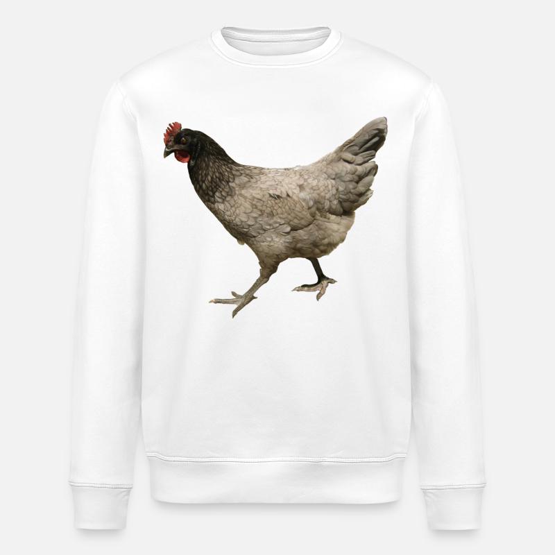 gray chicken - Stanley/Stella ROLLER Unisex Organic Sweatshirt - white
