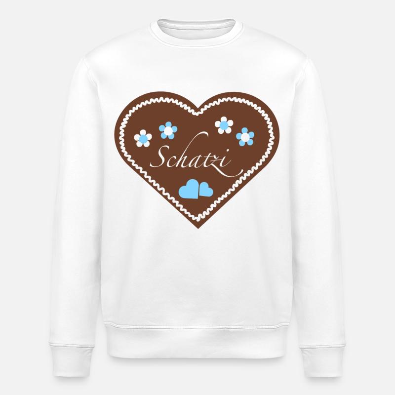 "Jahrmarkt-Liebe" Schatzi hellblau - Stanley/Stella Unisex Bio-Sweatshirt ROLLER - Weiß