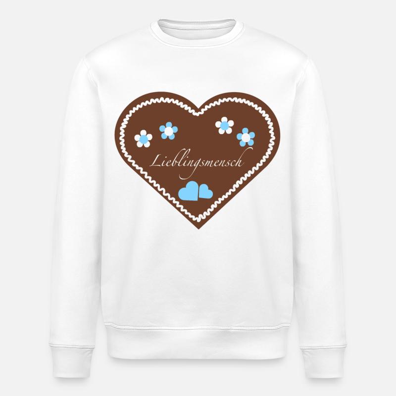 "Jahrmarkt-Liebe" Lieblingsmensch hellblau - Stanley/Stella Unisex Bio-Sweatshirt ROLLER - Weiß