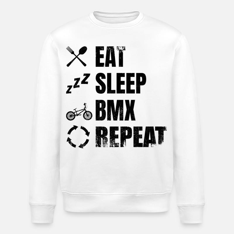 BMX Cyclist Routine - Stanley/Stella ROLLER Unisex Organic Sweatshirt - white