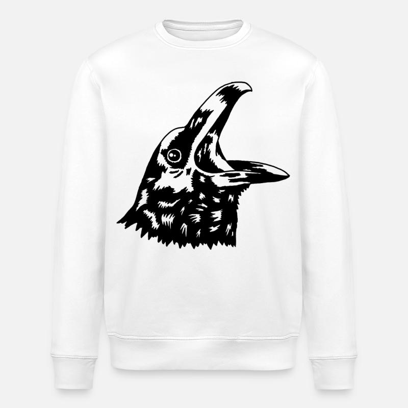 Crow - Stanley/Stella ROLLER Unisex Organic Sweatshirt - white