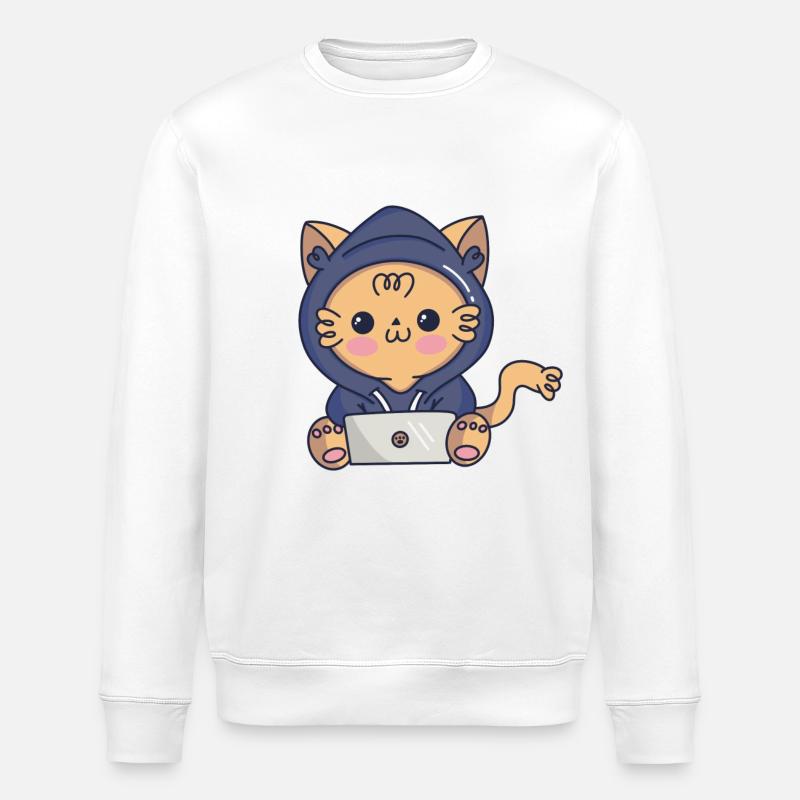 Cat-cker - Sweat bio ROLLER Stanley/Stella Unisexe - blanc