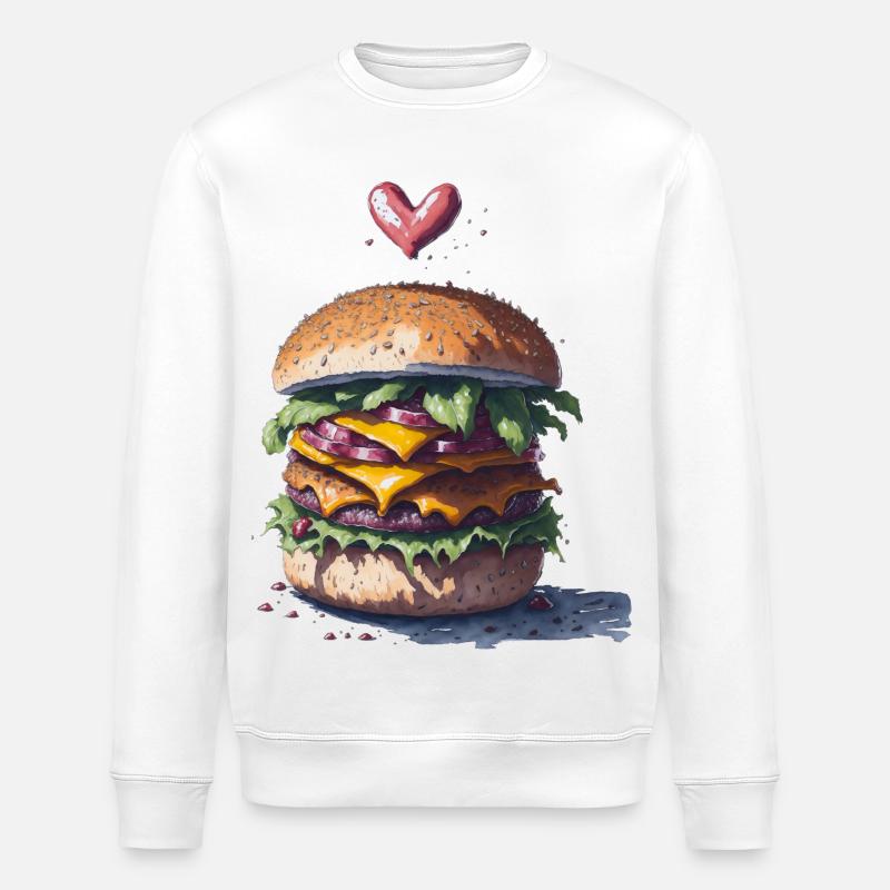 Burger - Sweat bio ROLLER Stanley/Stella Unisexe - blanc