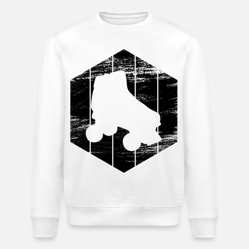 Roller Skates Drawing - Stanley/Stella ROLLER Unisex Organic Sweatshirt - white