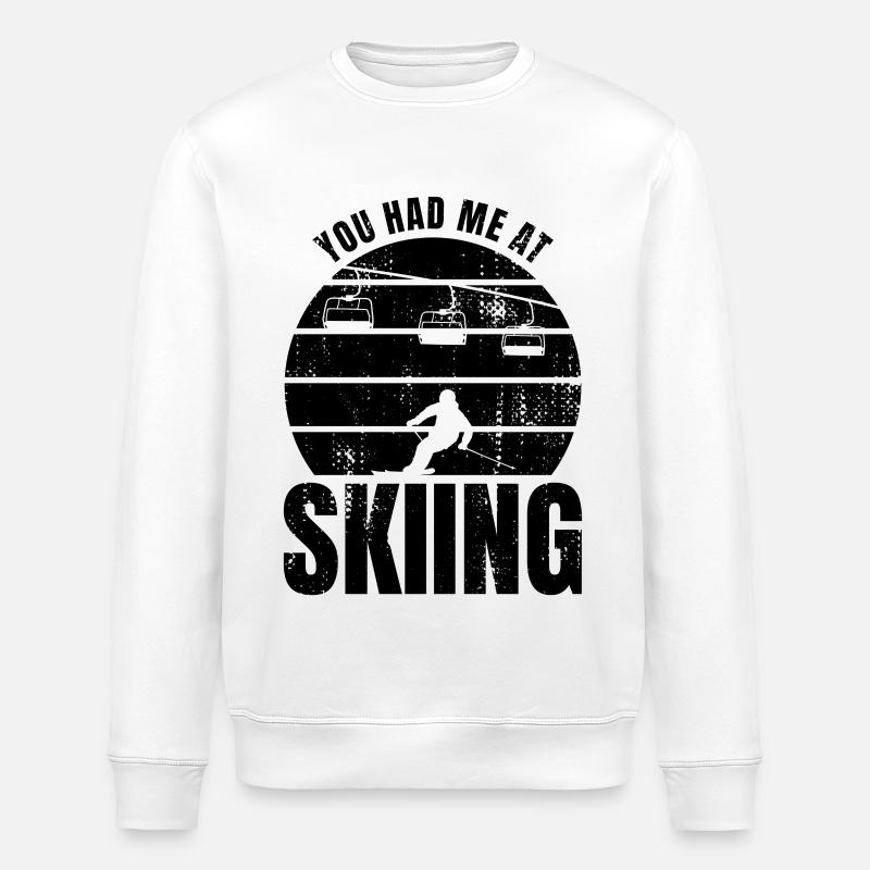 Lustiger Skispruch - Stanley/Stella Unisex Bio-Sweatshirt ROLLER - Weiß