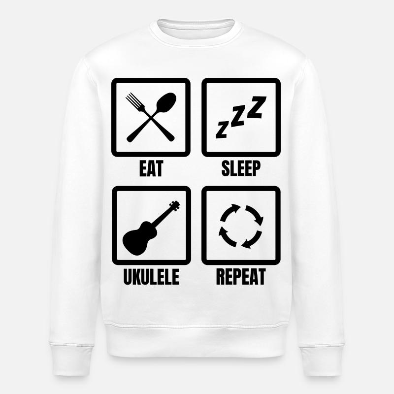 Ukulele Player Routine - Stanley/Stella ROLLER Unisex Organic Sweatshirt - white