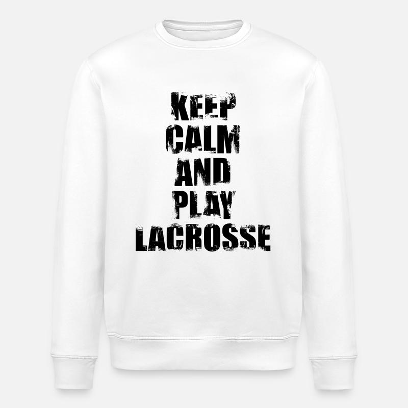Keep Calm And Play Lacrosse - Stanley/Stella Unisex Bio-Sweatshirt ROLLER - Weiß
