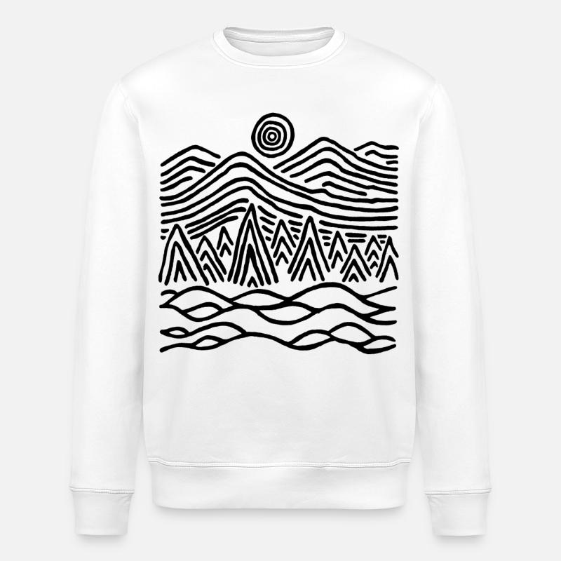 Seltsame schwarze Landschaft - Stanley/Stella Unisex Bio-Sweatshirt ROLLER - Weiß