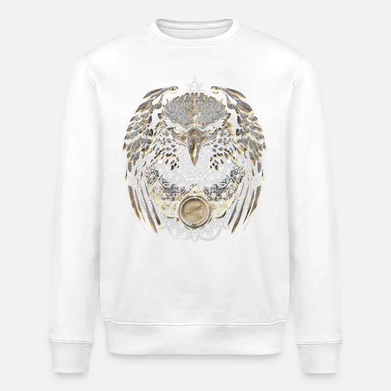 Golden eagle - Stanley/Stella ROLLER Unisex Organic Sweatshirt - white
