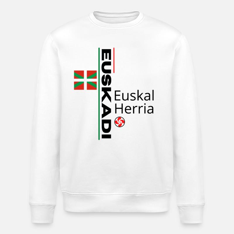 Basque-Luxe Design Ethnically Inspired - Stanley/Stella ROLLER Unisex Organic Sweatshirt - white