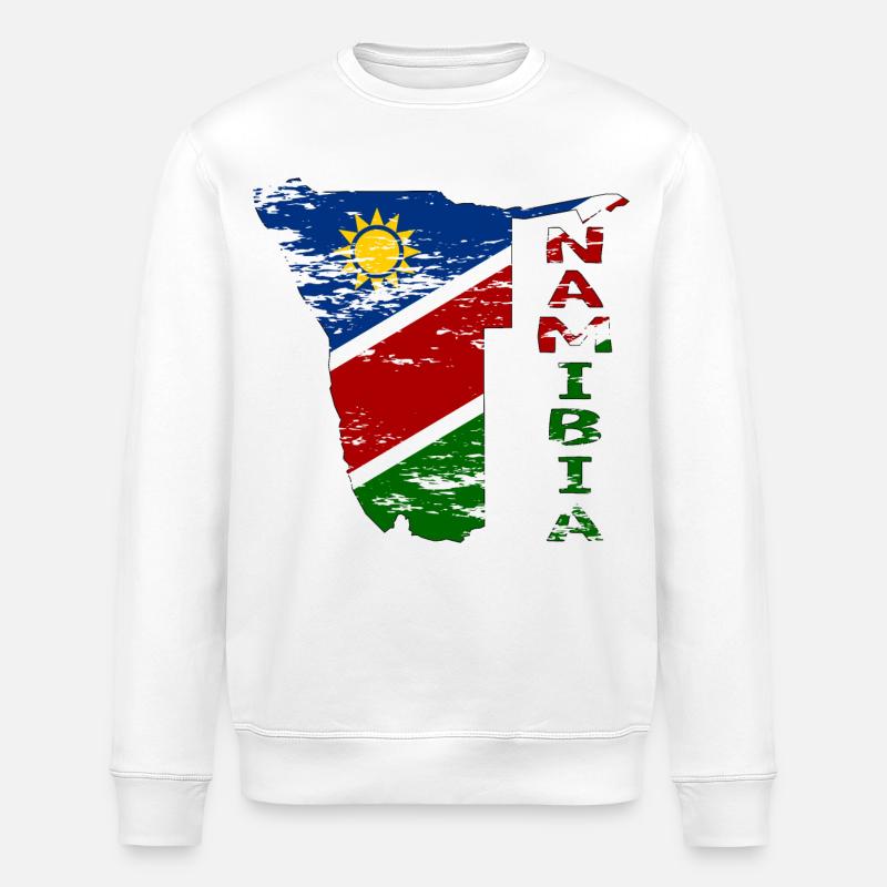 Namibie Carte Drapeau utilisé - Sweat bio ROLLER Stanley/Stella Unisexe - blanc