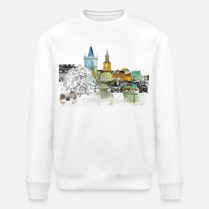 Prag - Stanley/Stella Unisex Bio-Sweatshirt ROLLER - Weiß