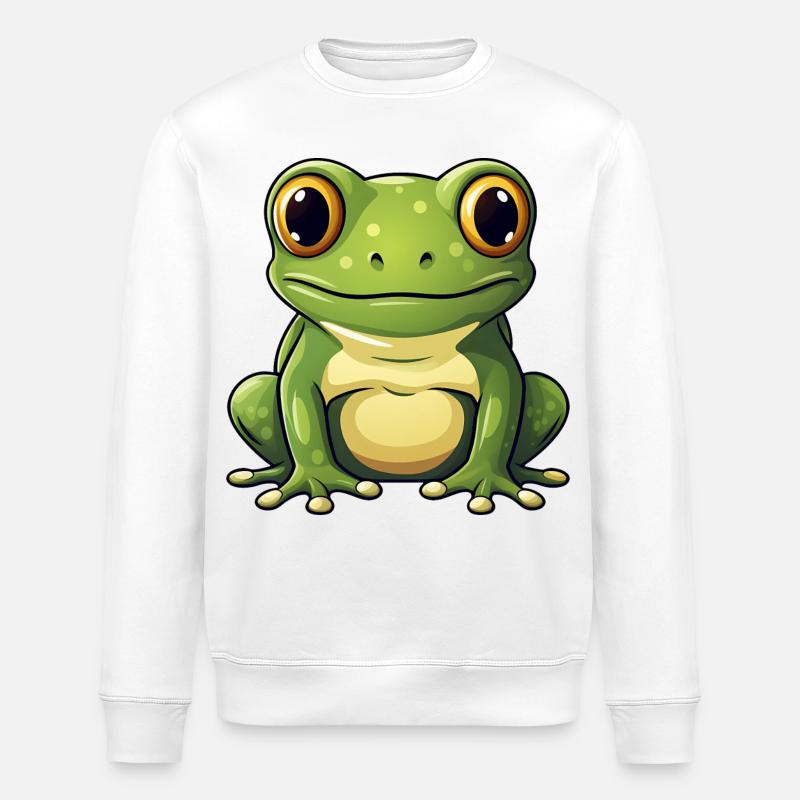 mignonne grenouille - Vert - Design joyeux. - Sweat bio ROLLER Stanley/Stella Unisexe - blanc