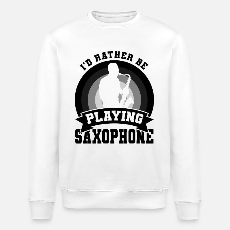 Drôle de citation de saxophoniste - Sweat bio ROLLER Stanley/Stella Unisexe - blanc
