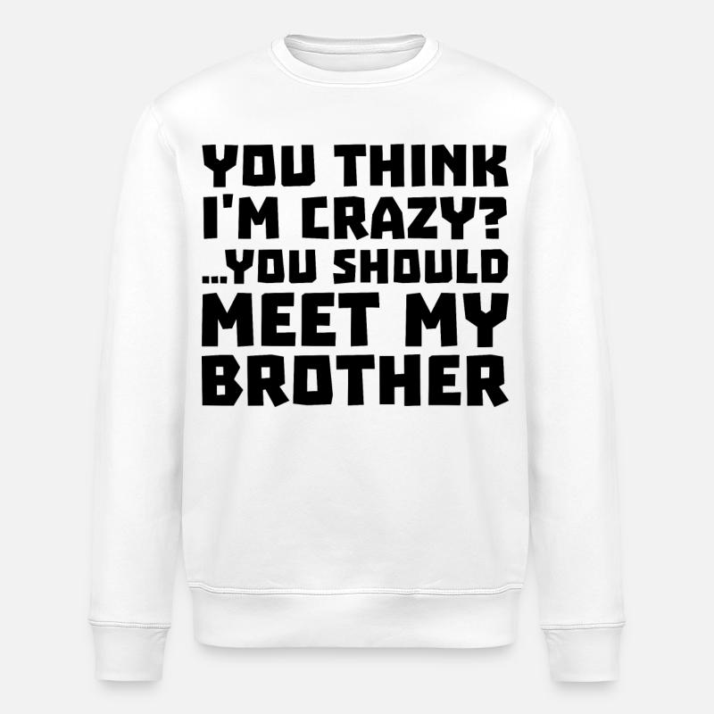 Geschwister Großer Bruder Statement Bruderherz - Stanley/Stella Unisex Bio-Sweatshirt ROLLER - Weiß