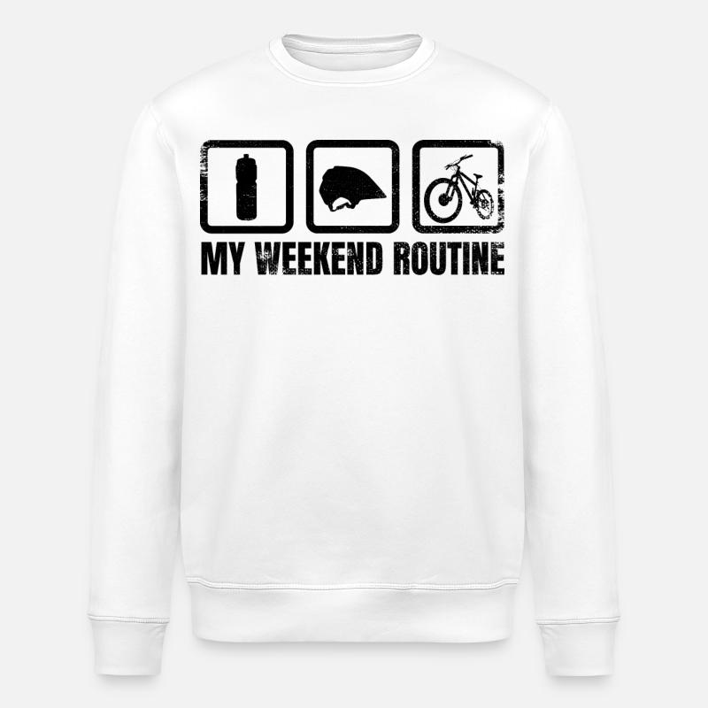 Mountain biker weekend - Stanley/Stella ROLLER Unisex Organic Sweatshirt - white