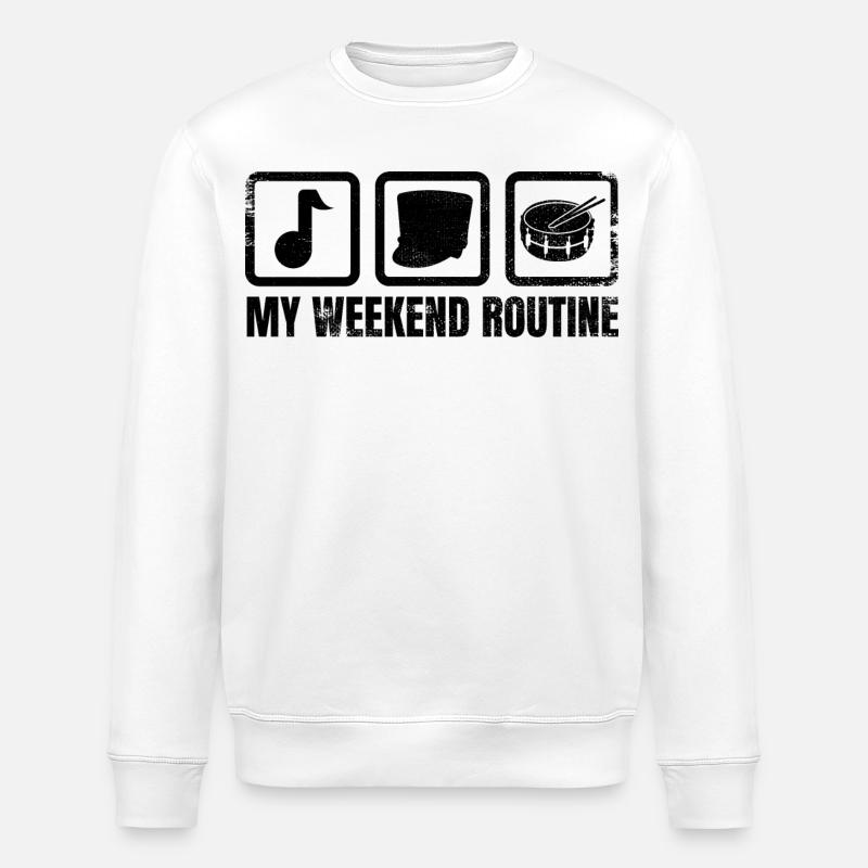 Meine Wochenendroutine - Stanley/Stella Unisex Bio-Sweatshirt ROLLER - Weiß