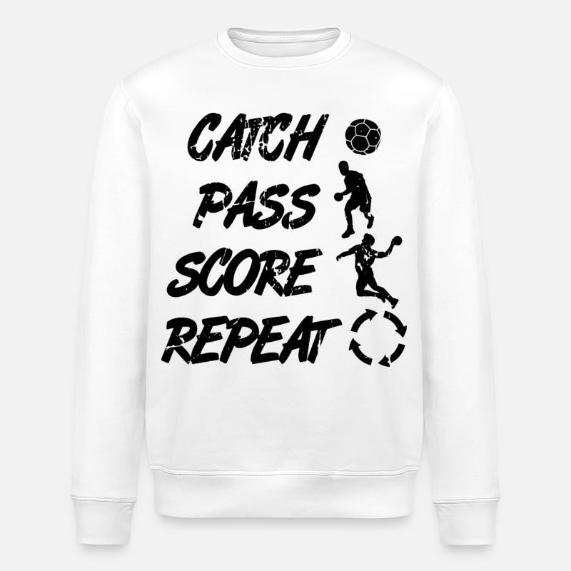 Catch, Pass, Repeat, Points - Stanley/Stella ROLLER Unisex Organic Sweatshirt - white