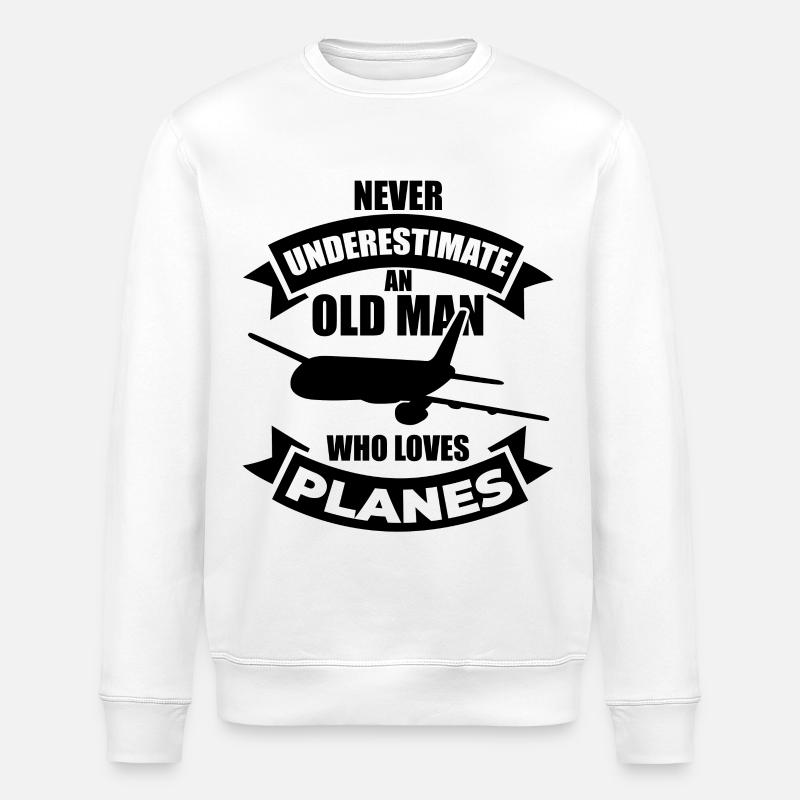 Flugzeug Opa - Stanley/Stella Unisex Bio-Sweatshirt ROLLER - Weiß