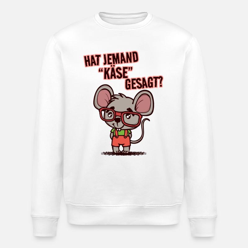 Ratte Statement Haustiere Kuscheltier Heimtier - Stanley/Stella Unisex Bio-Sweatshirt ROLLER - Weiß