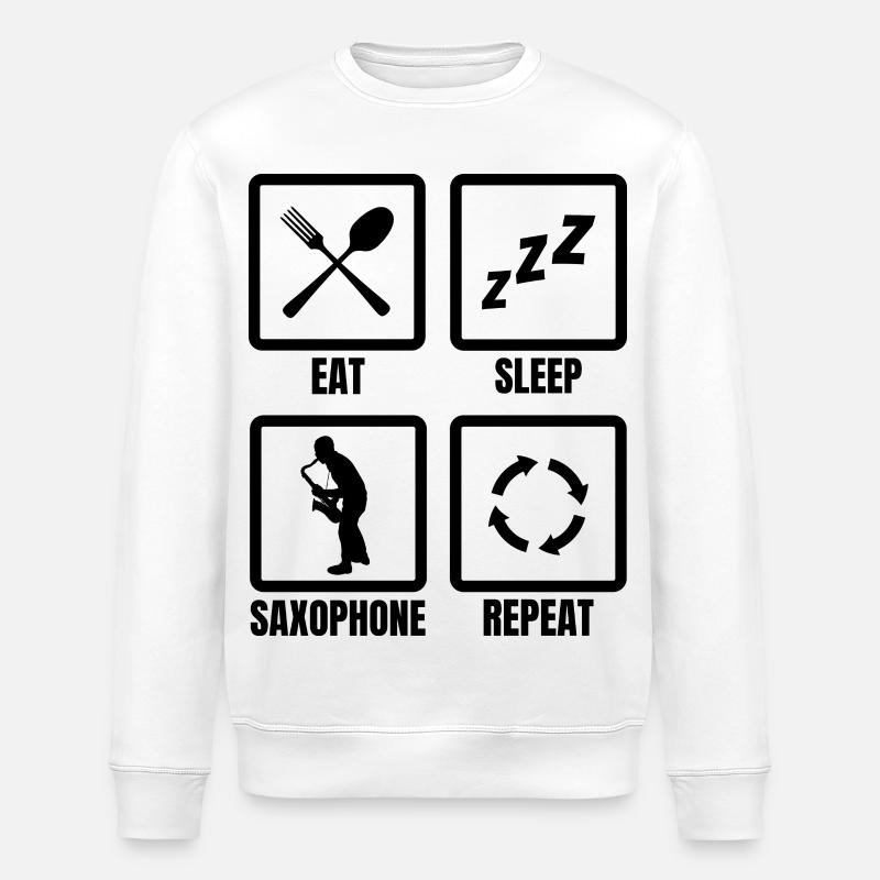 Saxophonists Schedule - Stanley/Stella ROLLER Unisex Organic Sweatshirt - white