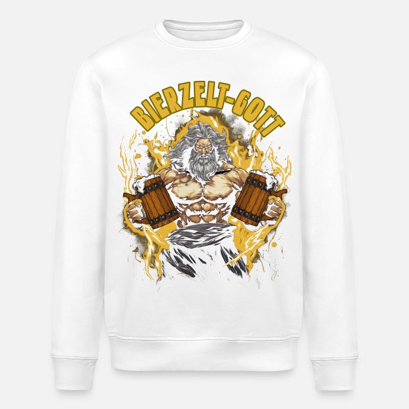 Bierzelt Gott Biertrinker Geschenk - Stanley/Stella Unisex Bio-Sweatshirt ROLLER - Weiß
