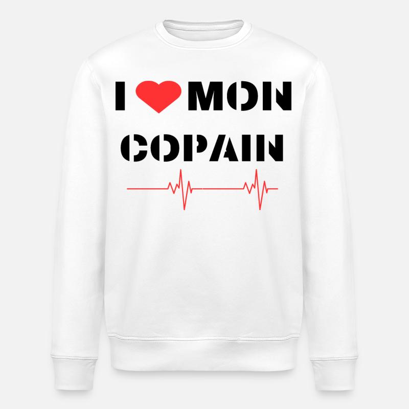 Déclaration d'amour à mon copain - Sweat bio ROLLER Stanley/Stella Unisexe - blanc