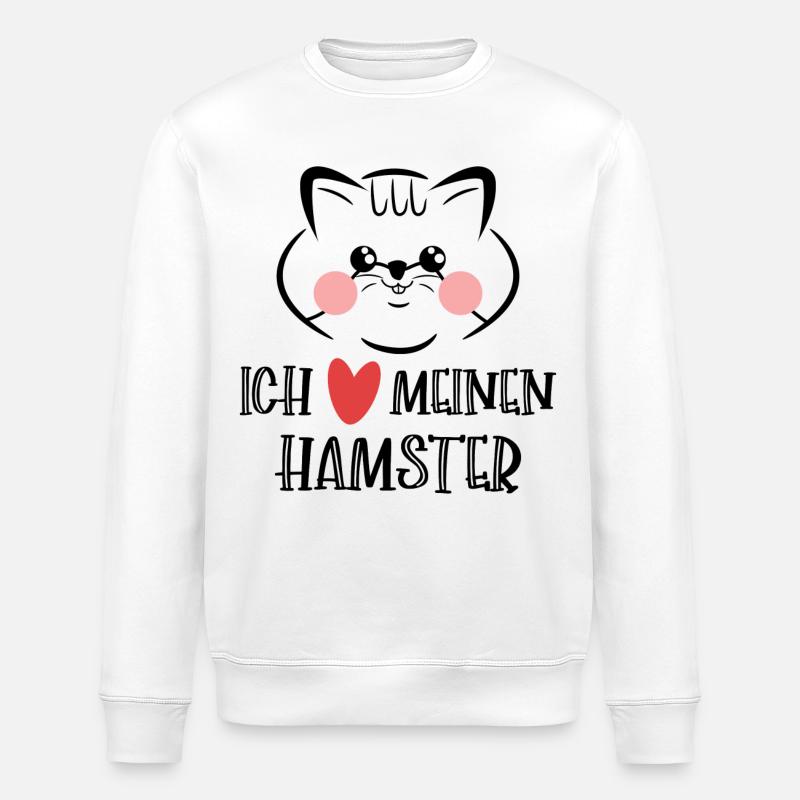 Hamster Herz Statement Lieblingstier Haustiere - Stanley/Stella Unisex Bio-Sweatshirt ROLLER - Weiß