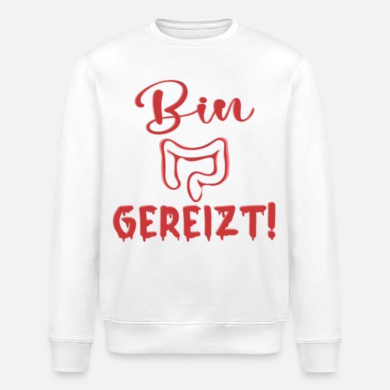 REIZDARM - BIN GEREIZT SPRÜCHE - Stanley/Stella Unisex Bio-Sweatshirt ROLLER - Weiß