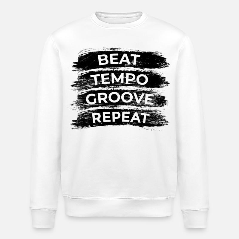 Beat Groove Tempo Repeat - Stanley/Stella Unisex Bio-Sweatshirt ROLLER - Weiß