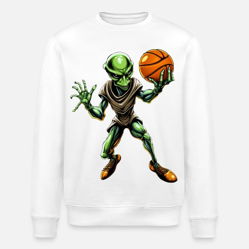 Basketball Alien - Stanley/Stella Unisex Bio-Sweatshirt ROLLER - Weiß
