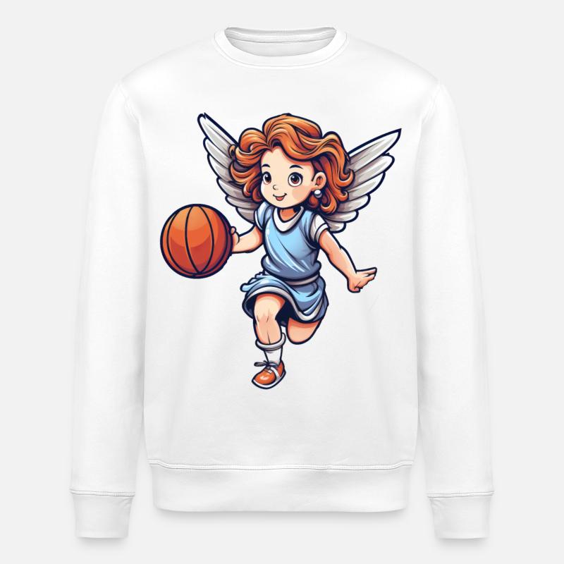 Basketball Engel - Stanley/Stella Unisex Bio-Sweatshirt ROLLER - Weiß