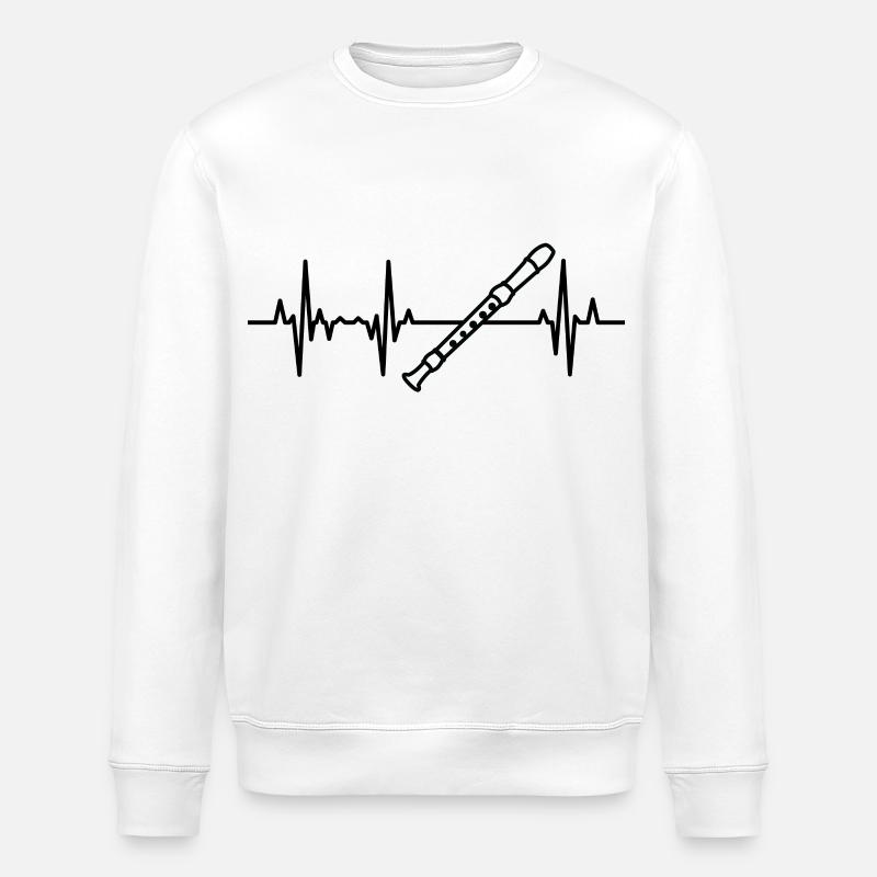 Flöte Herzlinie - Stanley/Stella Unisex Bio-Sweatshirt ROLLER - Weiß