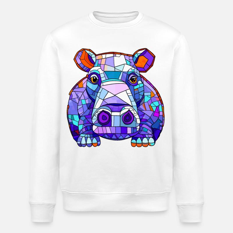 Hippopotame hippopotame - Sweat bio ROLLER Stanley/Stella Unisexe - blanc