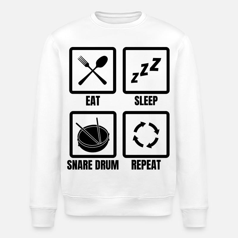 Routine de batteur - Sweat bio ROLLER Stanley/Stella Unisexe - blanc