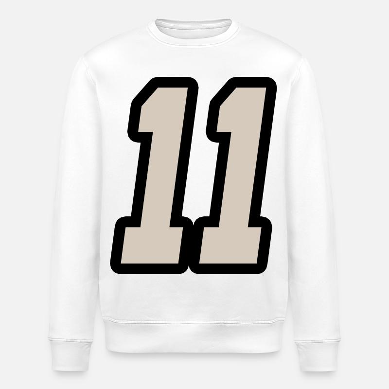 Nummer elf 11 - Stanley/Stella Unisex Bio-Sweatshirt ROLLER - Weiß