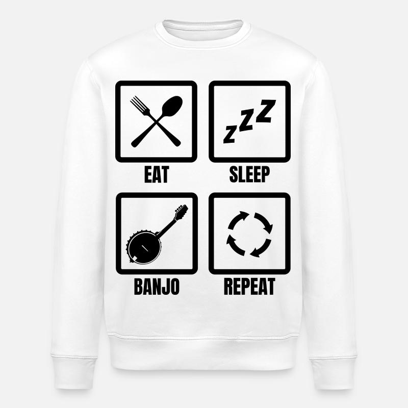 Banjo Player Schedule - Stanley/Stella ROLLER Unisex Organic Sweatshirt - white