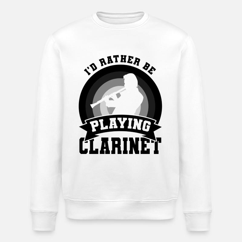 Witziger Klarinettist - Stanley/Stella Unisex Bio-Sweatshirt ROLLER - Weiß