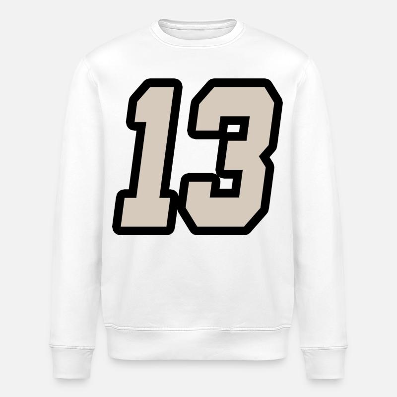 NUMMER DREIZEHN 13 - Stanley/Stella Unisex Bio-Sweatshirt ROLLER - Weiß