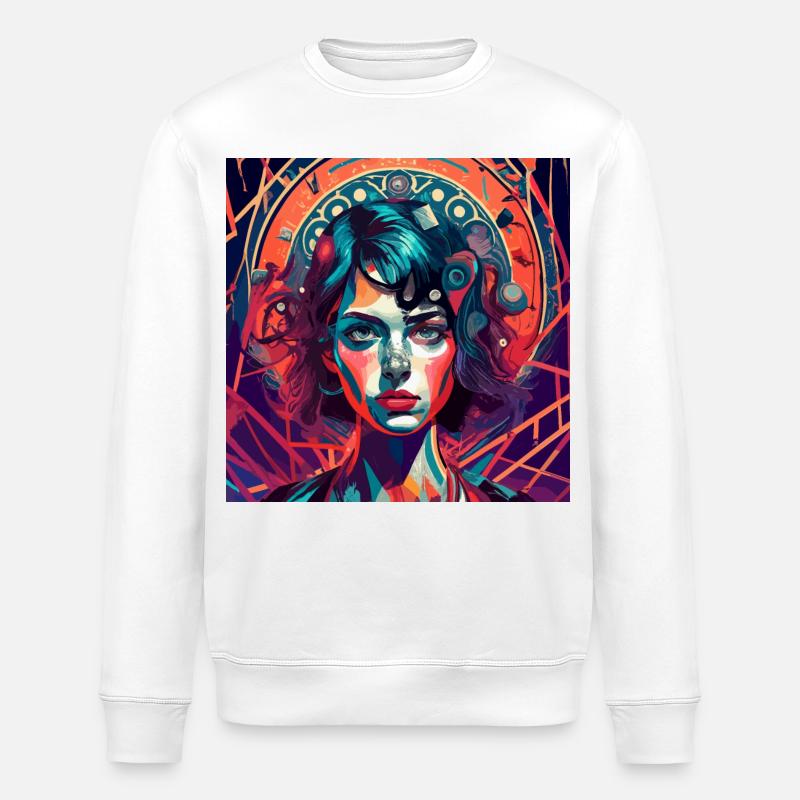 Psychedelic Lady - Stanley/Stella Unisex Bio-Sweatshirt ROLLER - Weiß
