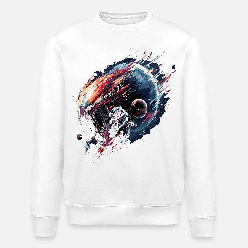 Alien Creature Planet Sci-Fi - Stanley/Stella Unisex Bio-Sweatshirt ROLLER - Weiß