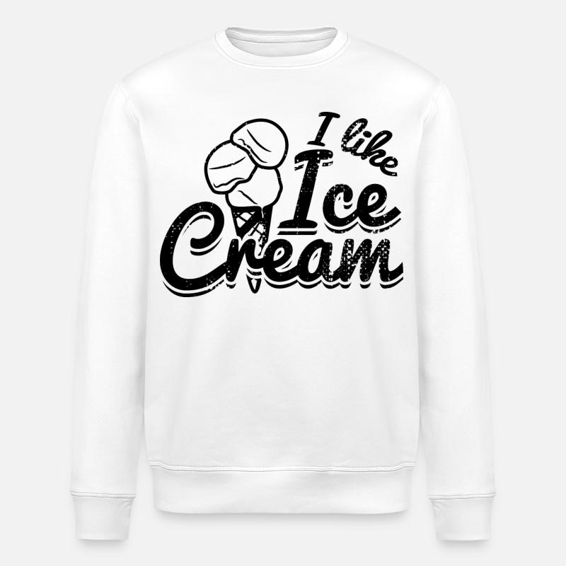 Lustiger Eiscreme Spruch - Stanley/Stella Unisex Bio-Sweatshirt ROLLER - Weiß