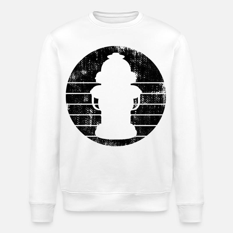 Fire Hydrant Sketch - Stanley/Stella ROLLER Unisex Organic Sweatshirt - white