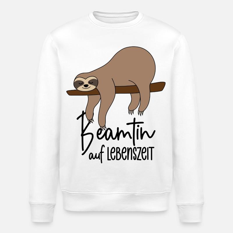 Beamtin auf Lebenszeit - Faultier - Stanley/Stella Unisex Bio-Sweatshirt ROLLER - Weiß