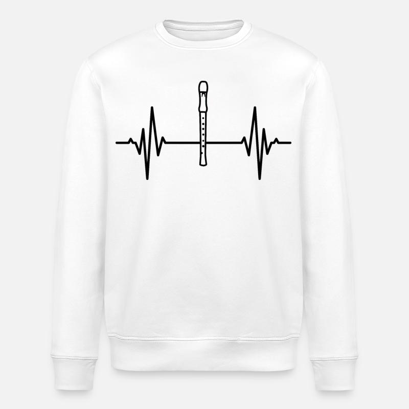 Flöte Pulsschlag - Stanley/Stella Unisex Bio-Sweatshirt ROLLER - Weiß